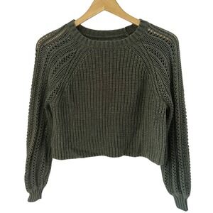 American Eagle Outfitters Olive‎ Chunky Knit Women's Cropped Sweater XS